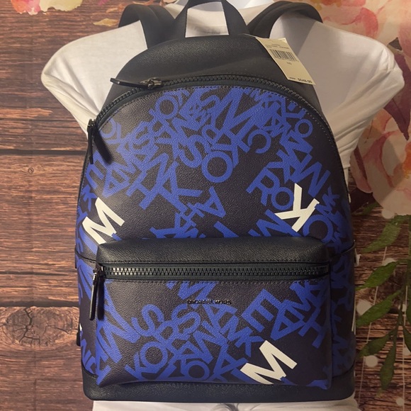 Michael Kors Bags Michael Kors Cooper Black Blue Large Backpack